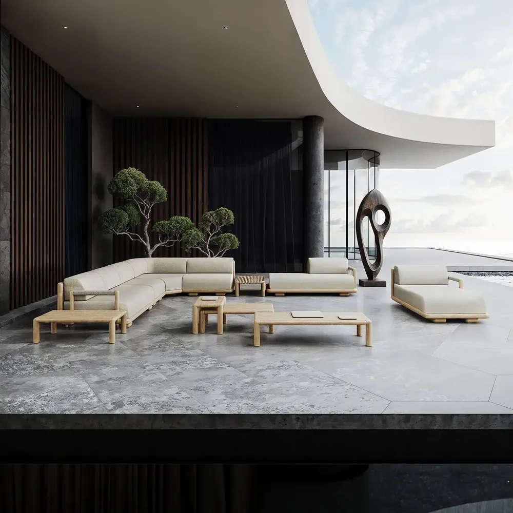 Lawn sofas   - Caleo-natural Modular Set - SNOC