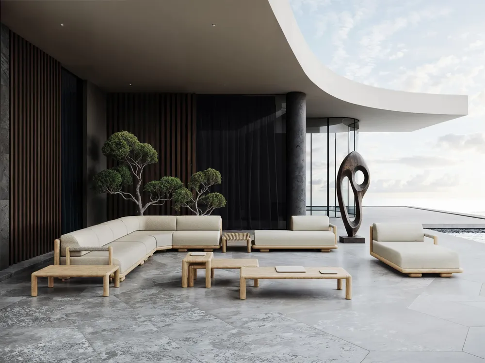 Lawn sofas   - Caleo-natural Modular Set - SNOC