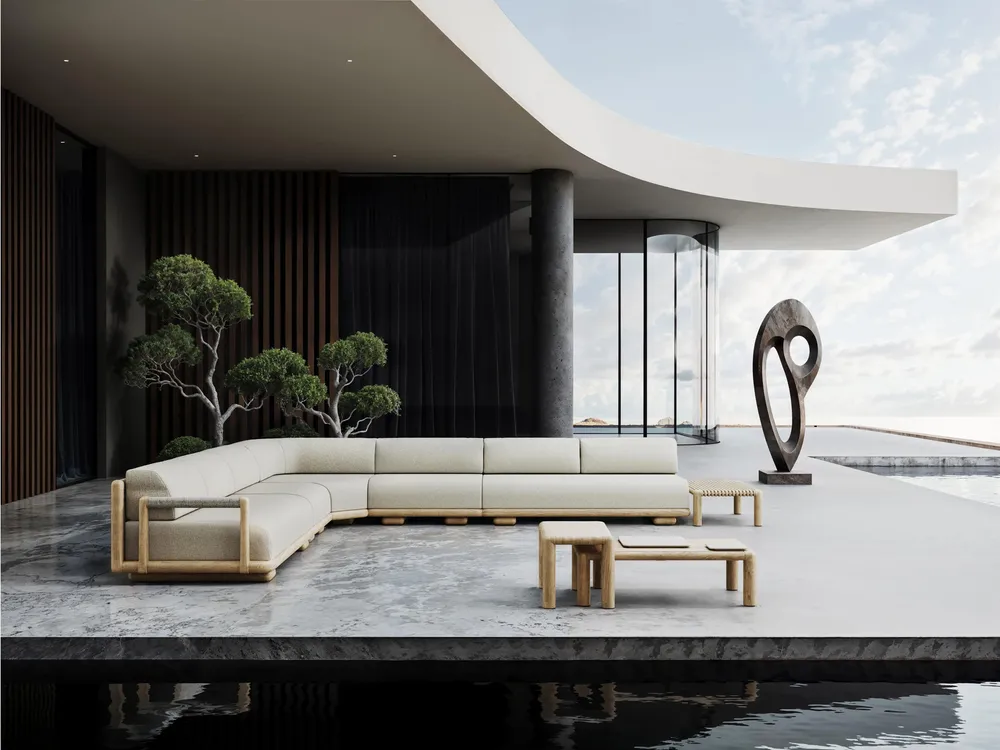 Lawn sofas   - Caleo-natural Modular Set - SNOC