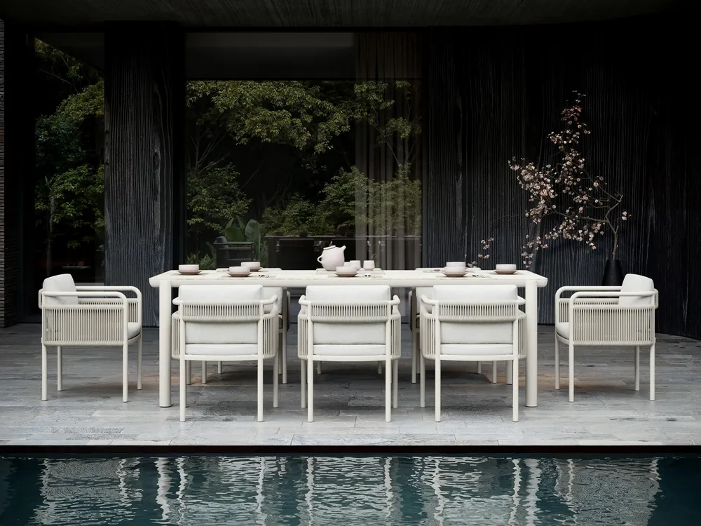 Tables de jardin - Ensemble de salle à manger Link-bisque pour 8 - SNOC