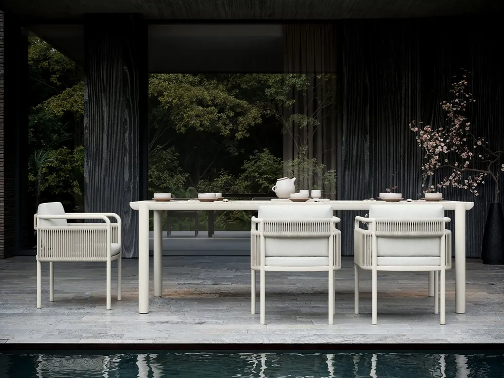 Tables de jardin - Ensemble de salle à manger Link-bisque pour 8 - SNOC