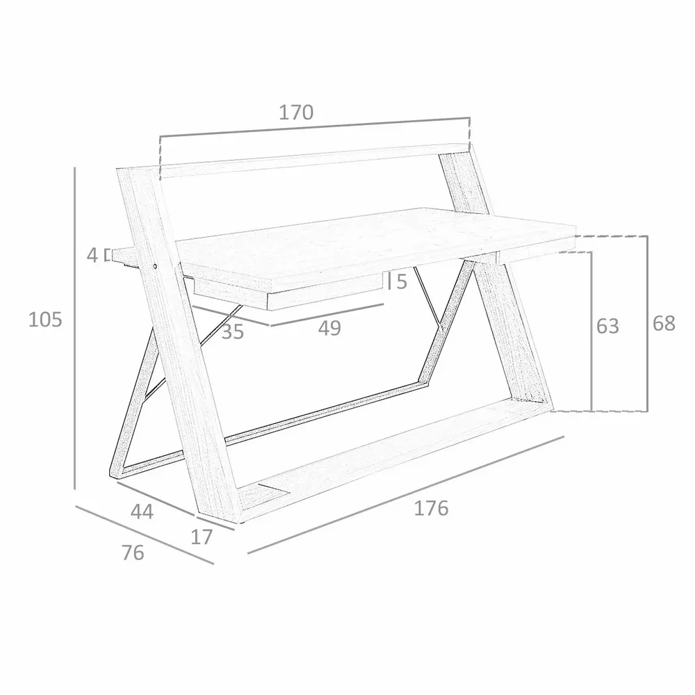 Mobilier et rangements pour bureau - Bureau en bois de noyer et acier noir - ANGEL CERDÁ