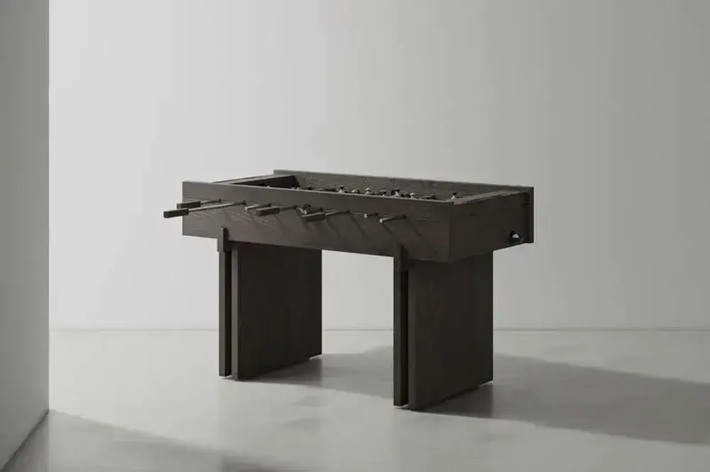 Game tables - Foosball Table — Industrial design in solid oak, concrete and cast iro - LIVINGSTONE