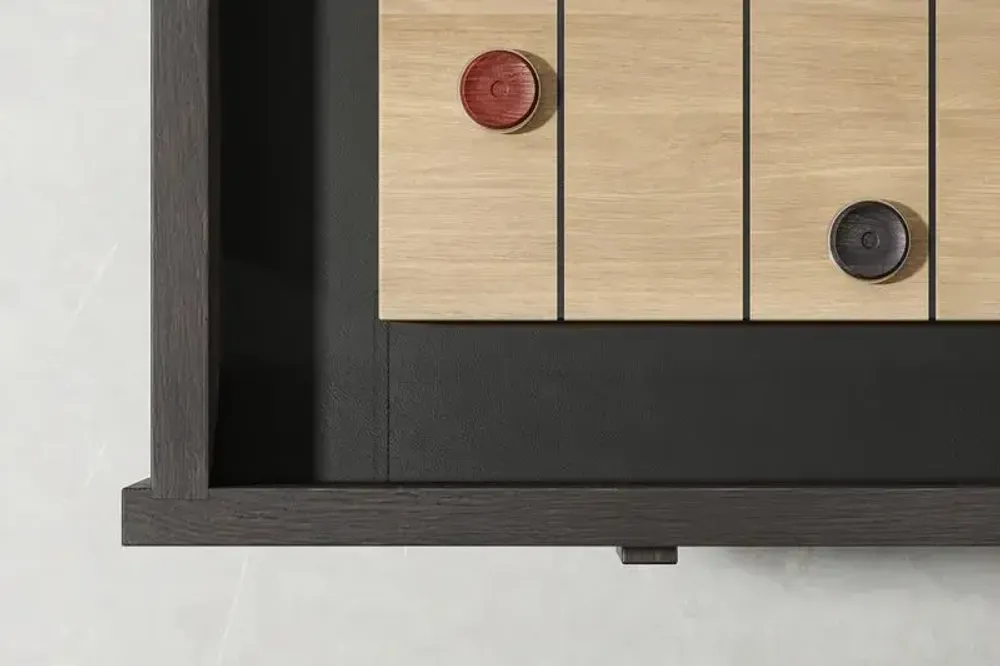 Tables de jeux - Shuffleboard Table – Table de jeu en chêne massif, cuir et fonte - LIVINGSTONE