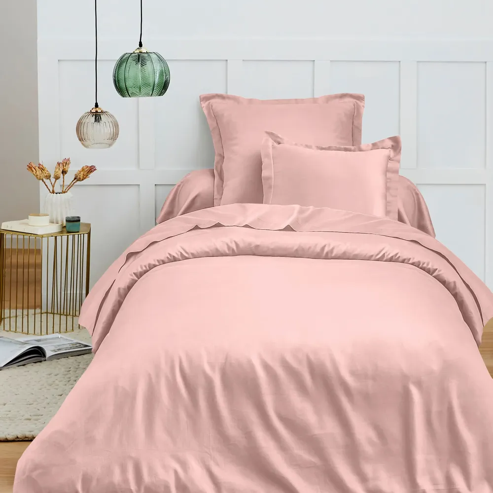 Bed linens - 100% Cotton Duvet Cover 140 x 200 cm Dragée Pink - COTON PUR
