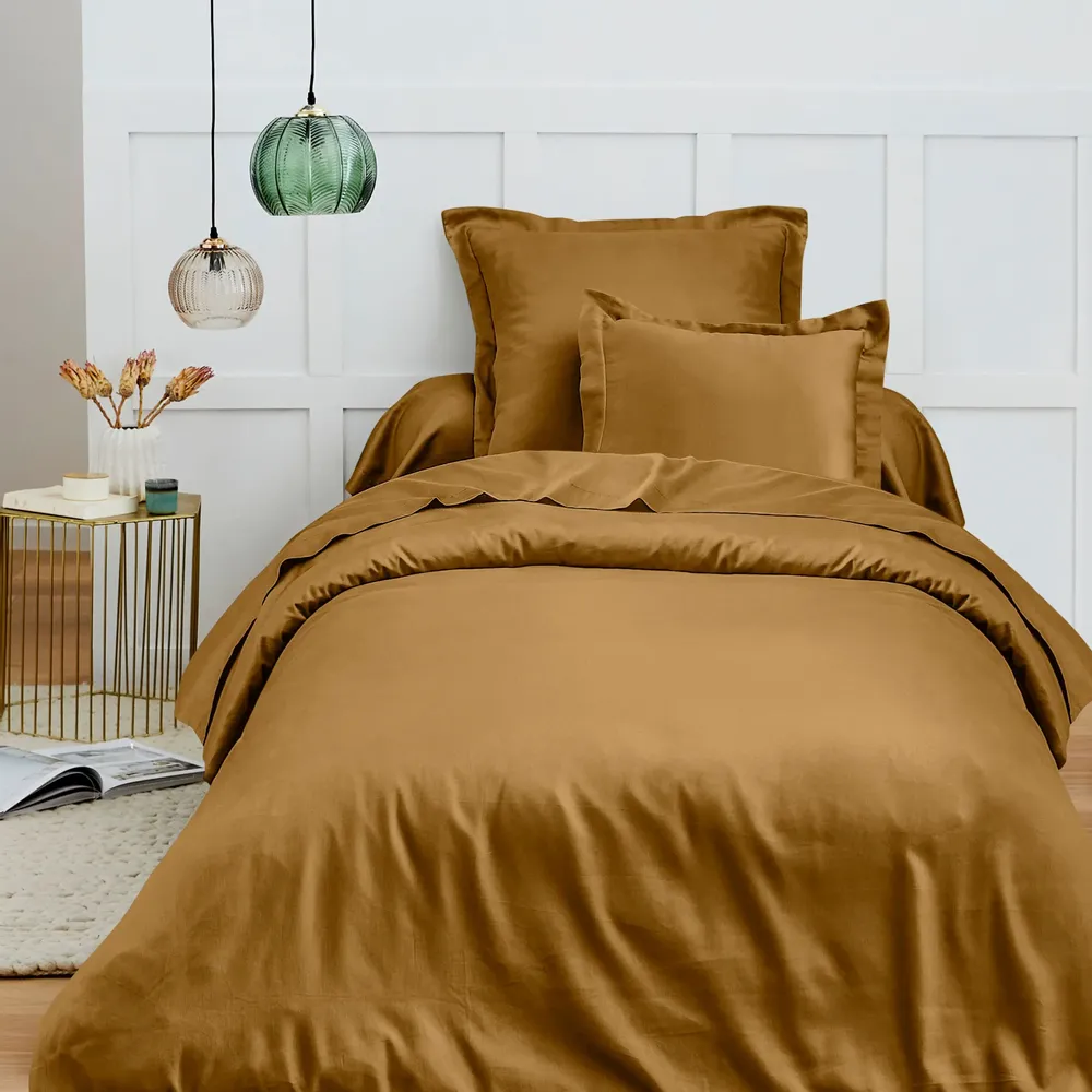Bed linens - 100% Cotton Duvet Cover 140 x 200 cm Caramel - COTON PUR