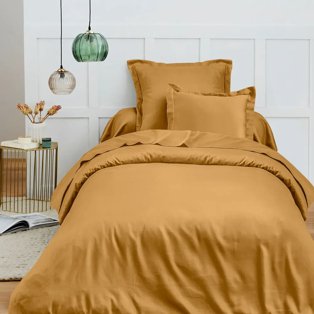 Bed linens - 100% Cotton Duvet Cover 140 x 200 cm Honey - COTON PUR