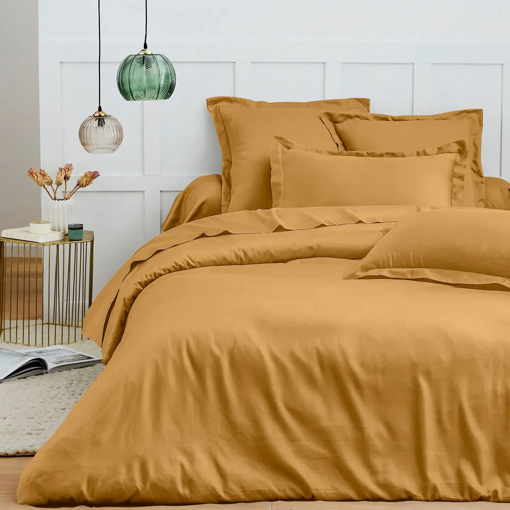 Bed linens - 100% Cotton Duvet Cover 240 x 220 cm Honey - COTON PUR