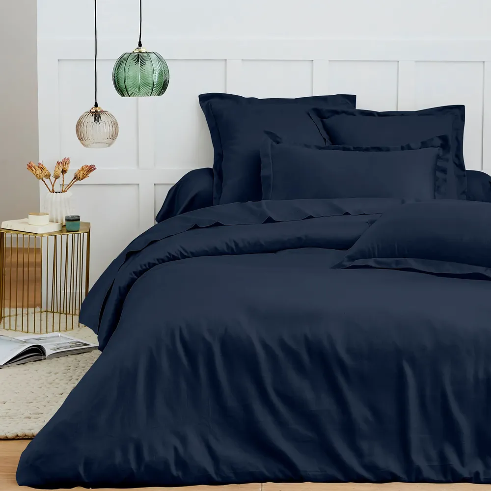 Bed linens - 100% Cotton Duvet Cover 260 x 240 cm Midnight Blue - COTON PUR