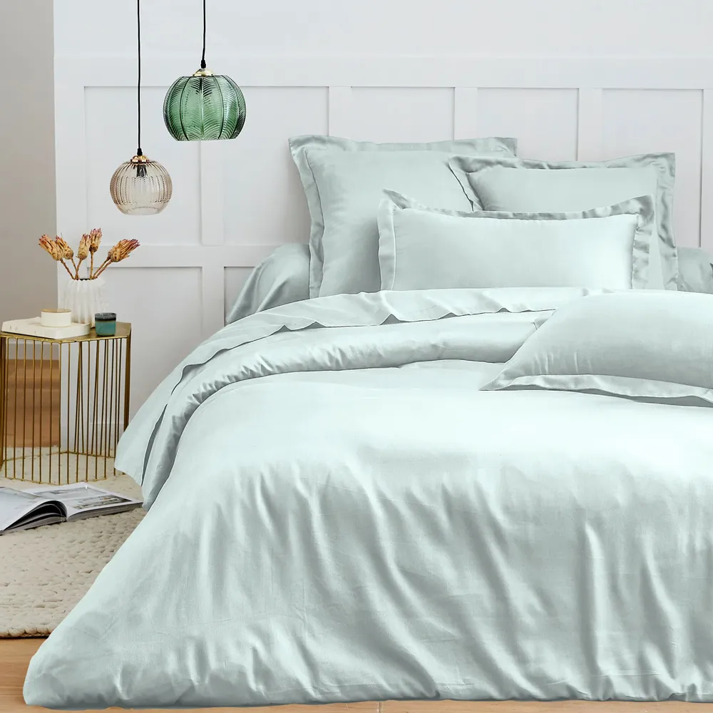 Bed linens - 100% Cotton Duvet Cover 260 x 240 cm Mint - COTON PUR