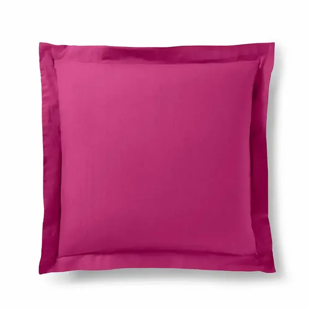 Linge de lit - Taie d'oreiller 100% Coton Volant plat piqué 63 x 63 cm Magenta - COTON PUR