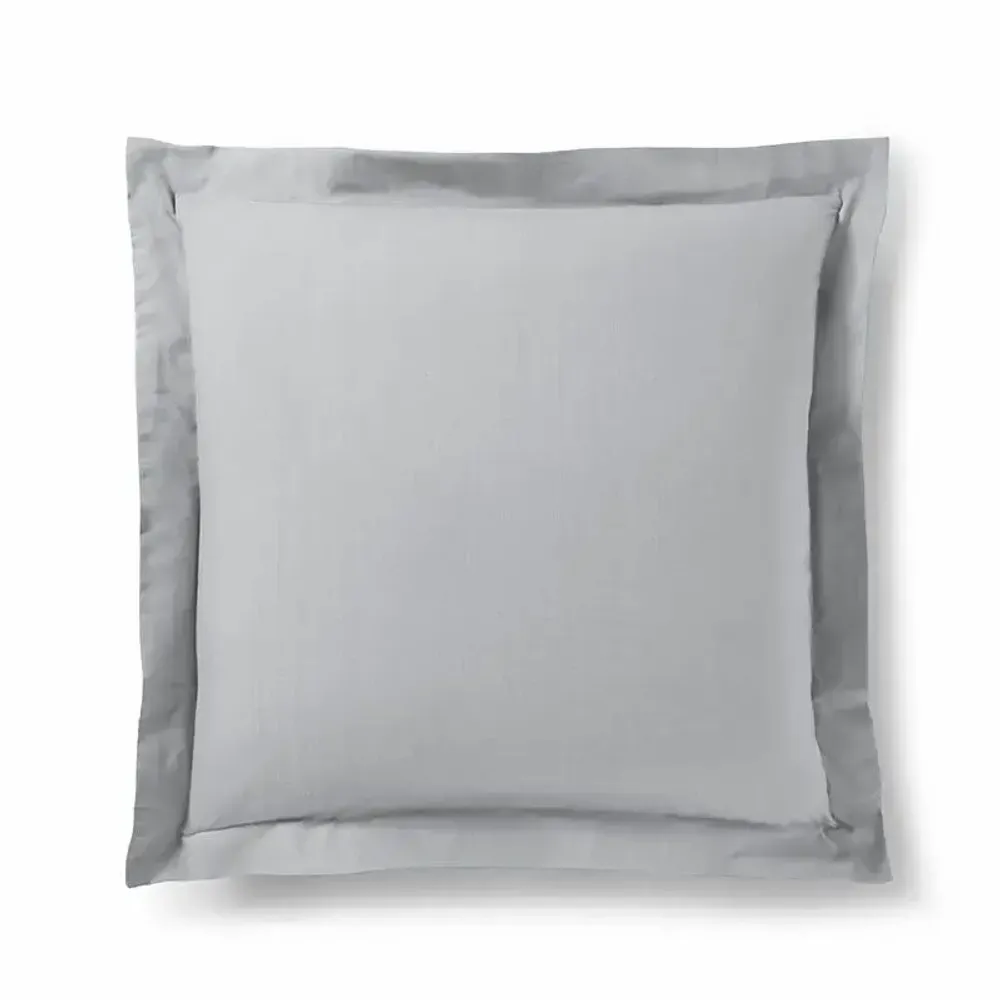 Bed linens - 100% Cotton Pillowcase Flat Ruffle Quilted 63 x 63 cm Cloud - COTON PUR