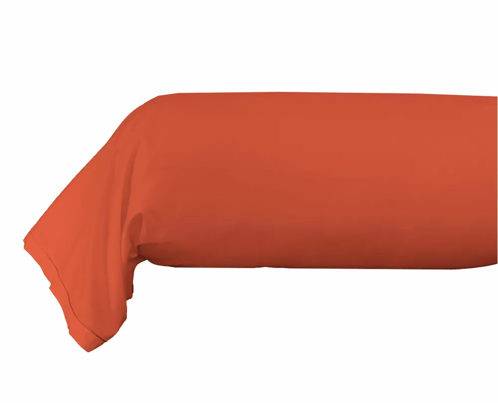 Linge de lit - Taie de traversin Percale 45 x 185 cm Pur Coton Peigné Longues Fibres 80 Fils/cm² Terracotta - COTON PUR