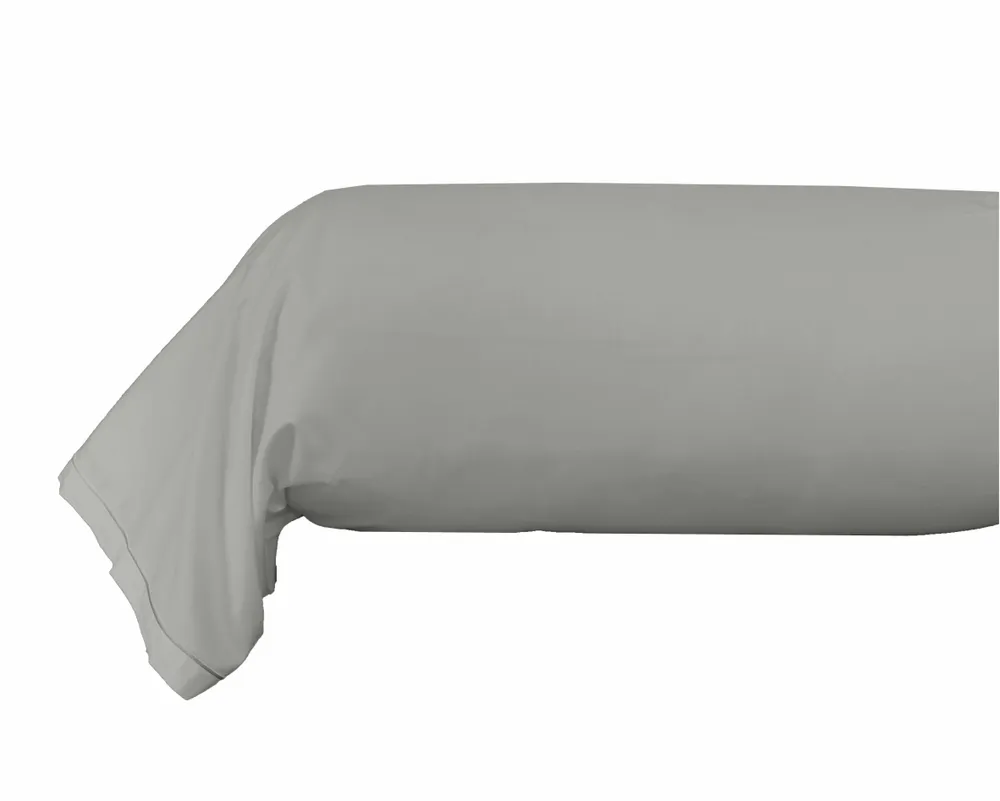Bed linens - Percale Bolster Case 45 x 185 cm Pure Combed Long Staple Cotton 80 Thread Count/cm² Slate - COTON PUR