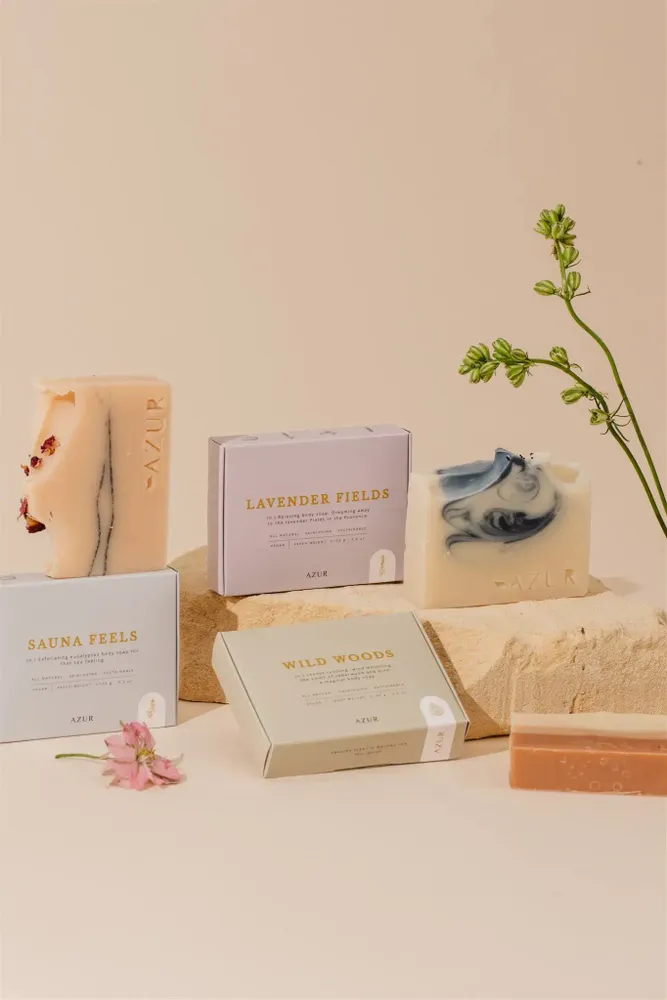 Cadeaux - Savon WILD FLOWER |savon naturel| barre pour le corps - AZUR NATURAL BODY CARE