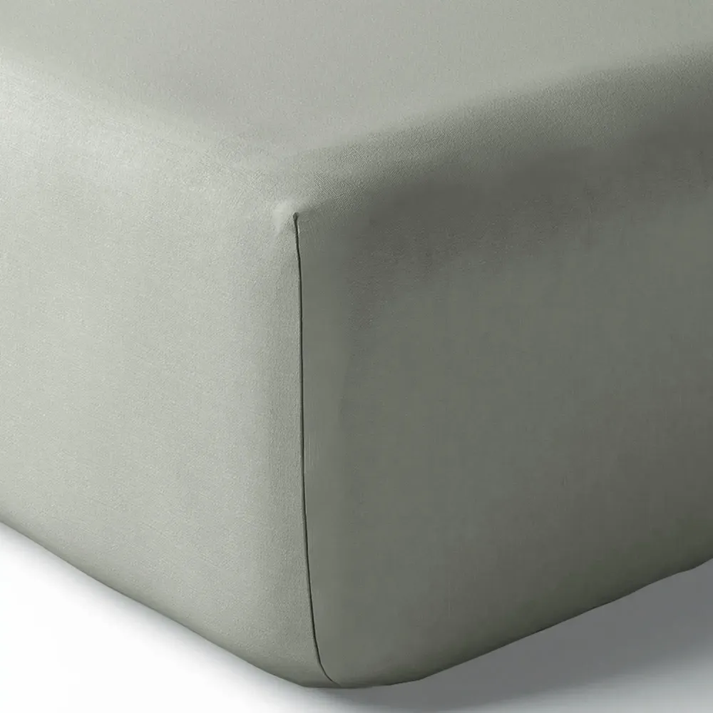 Bed linens - Percale Fitted Sheet 180 x 200 cm Pure Combed Long Fiber Cotton 80 Thread Count/cm² Slate - COTON PUR