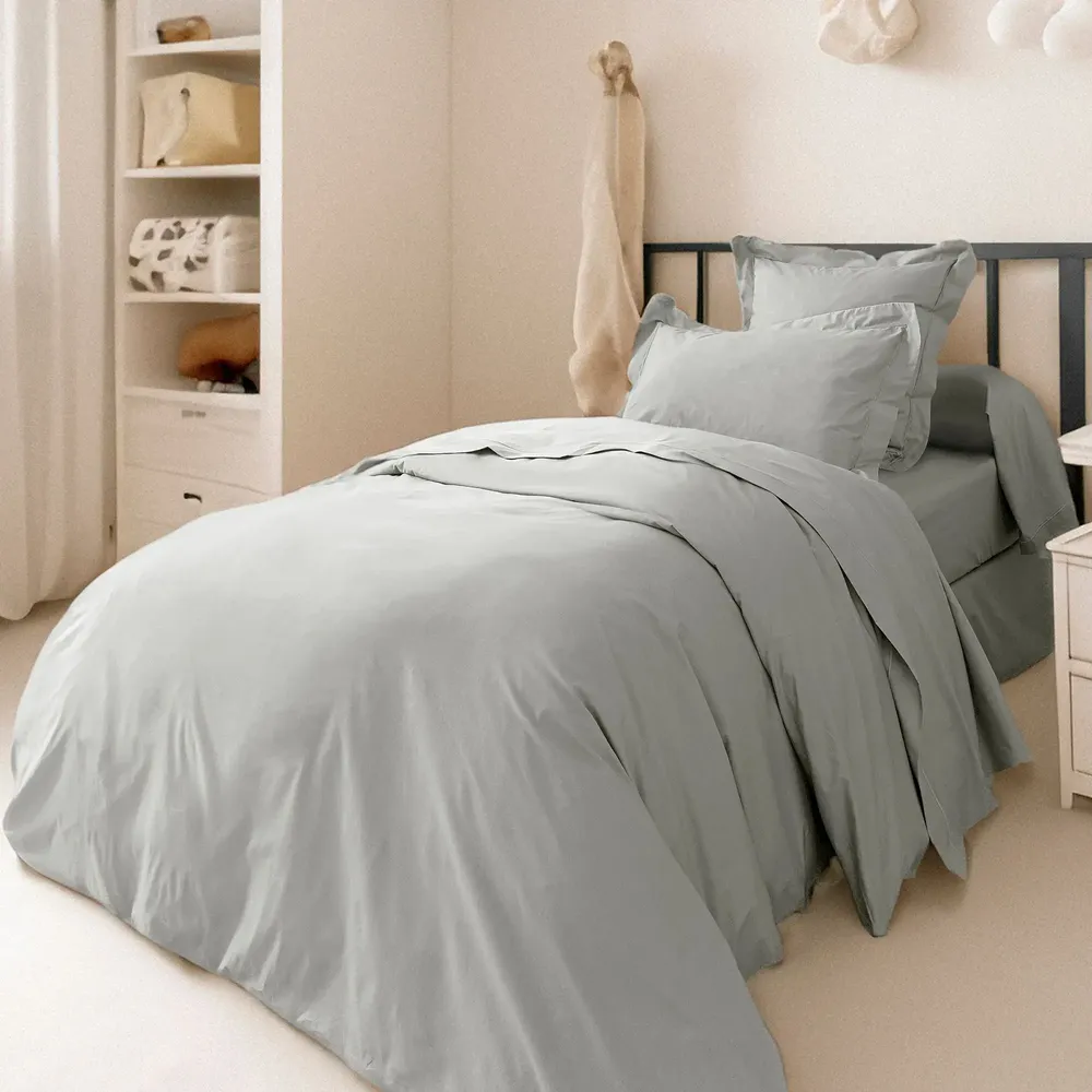 Bed linens - Percale Duvet Cover 140 x 200 cm Pure Combed Long Fiber Cotton 80 Thread Count/cm² Pearl - COTON PUR