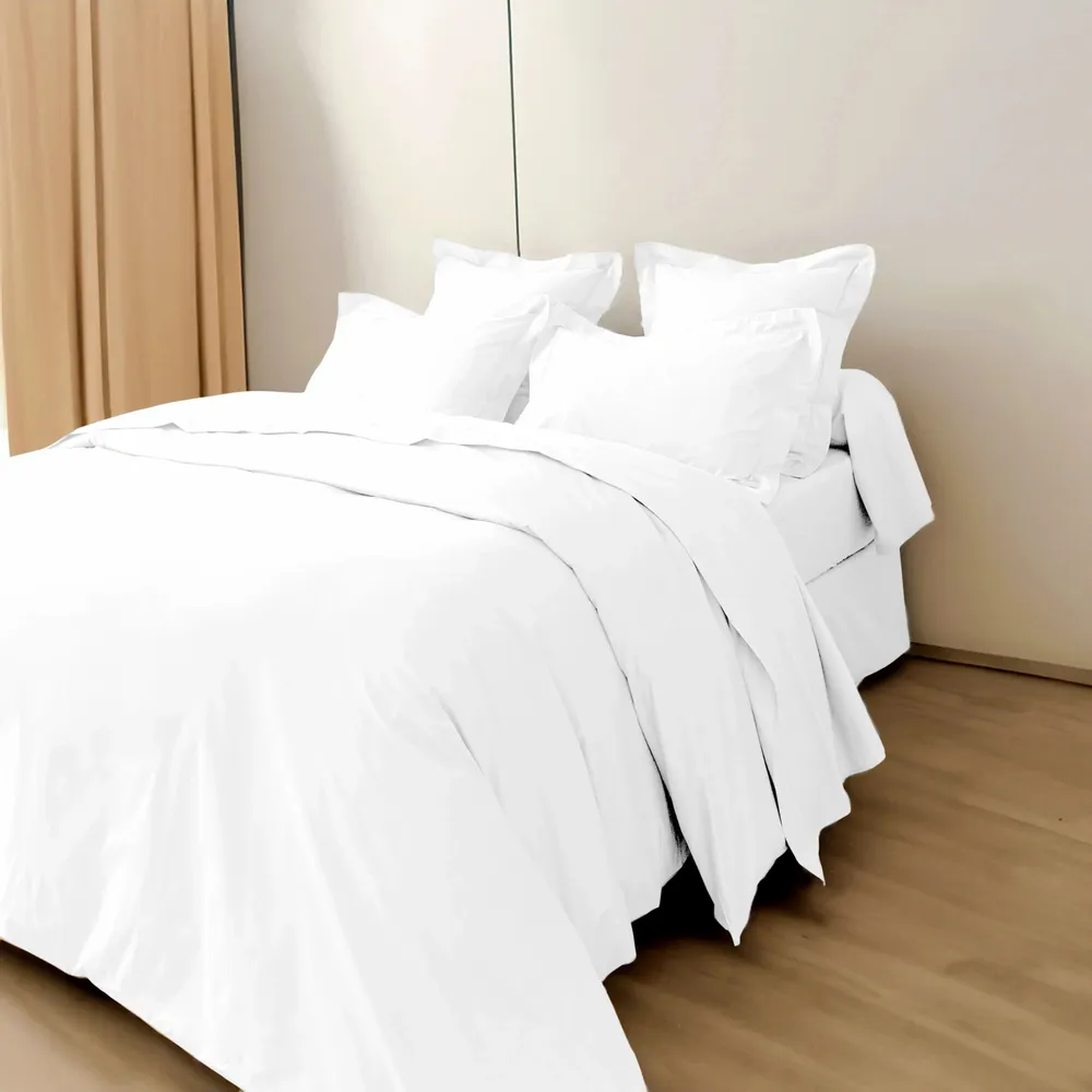 Linge de lit - Housse de couette Percale 240 x 220 cm Pur Coton Peigné Longues Fibres 80 Fils/cm² Neige - COTON PUR