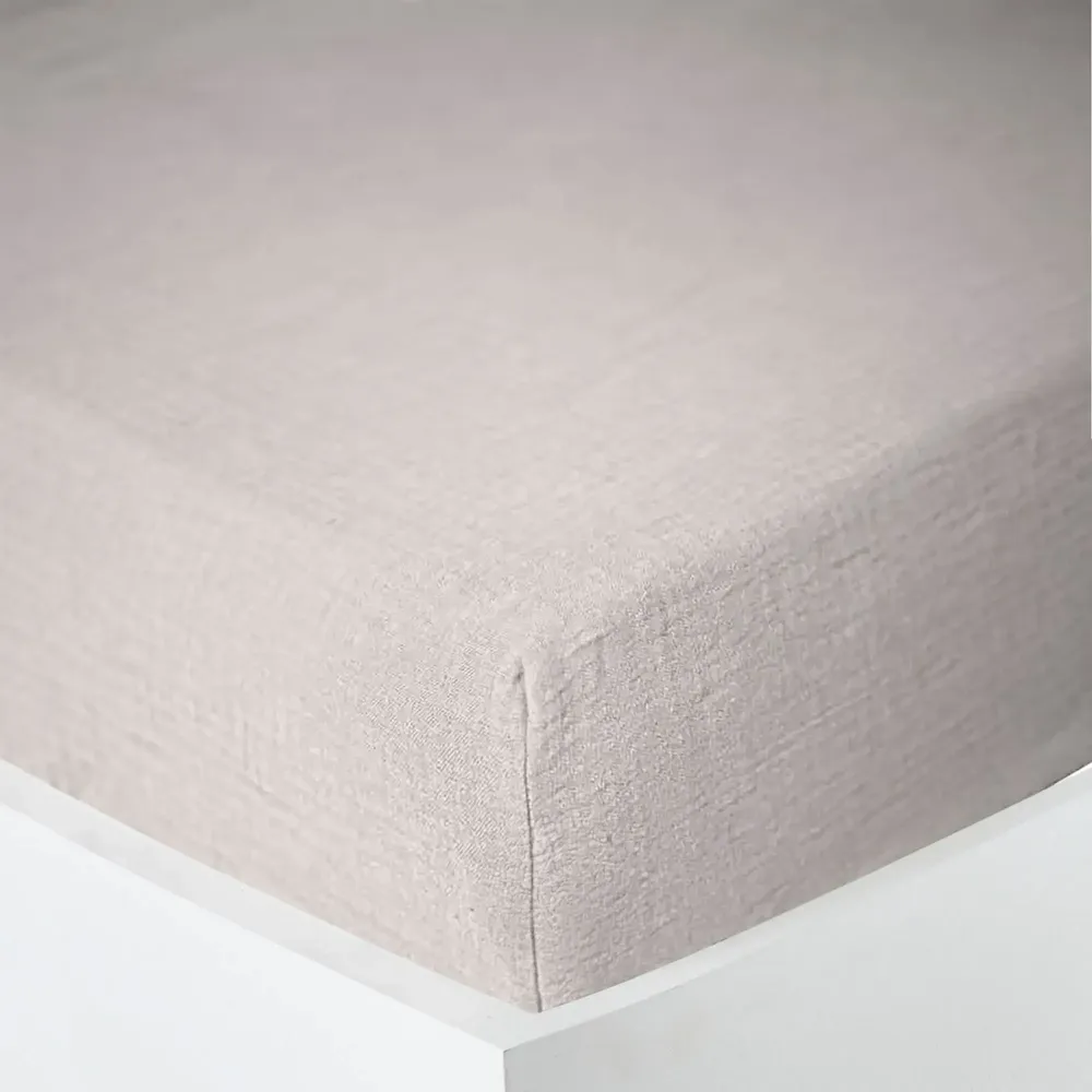 Bed linens - Cotton Gauze Fitted Sheet 140 x 190 cm Pearl - COTON PUR