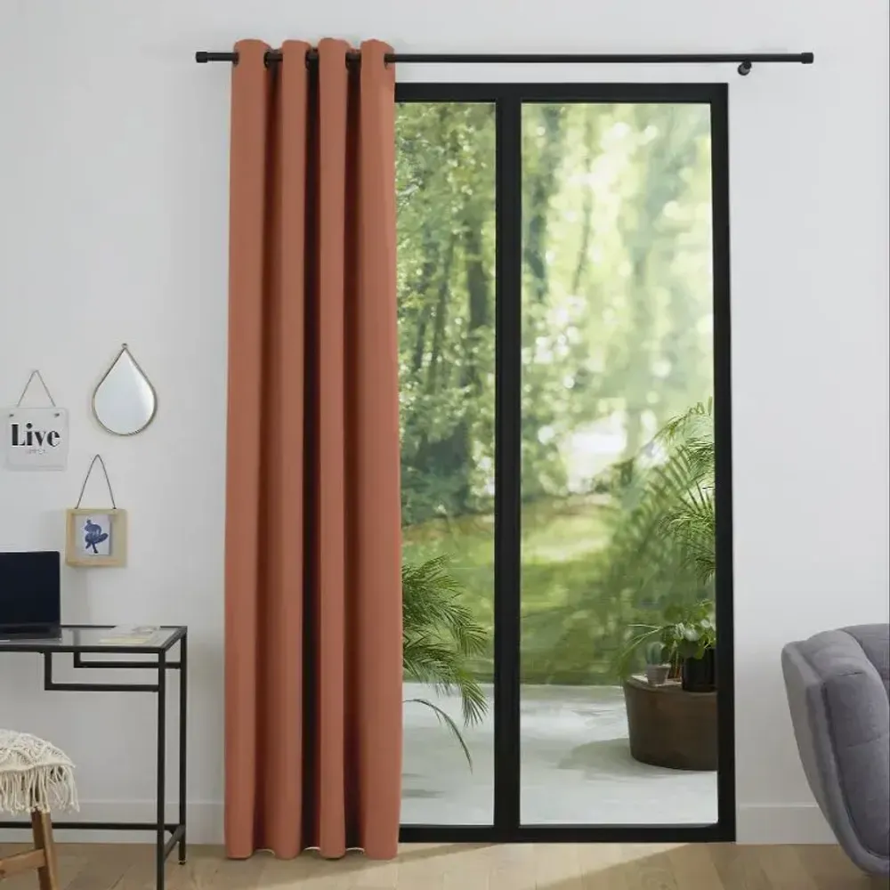 Curtains and window coverings - Blackout Curtain 140 x 260 cm Terracotta - COTON PUR