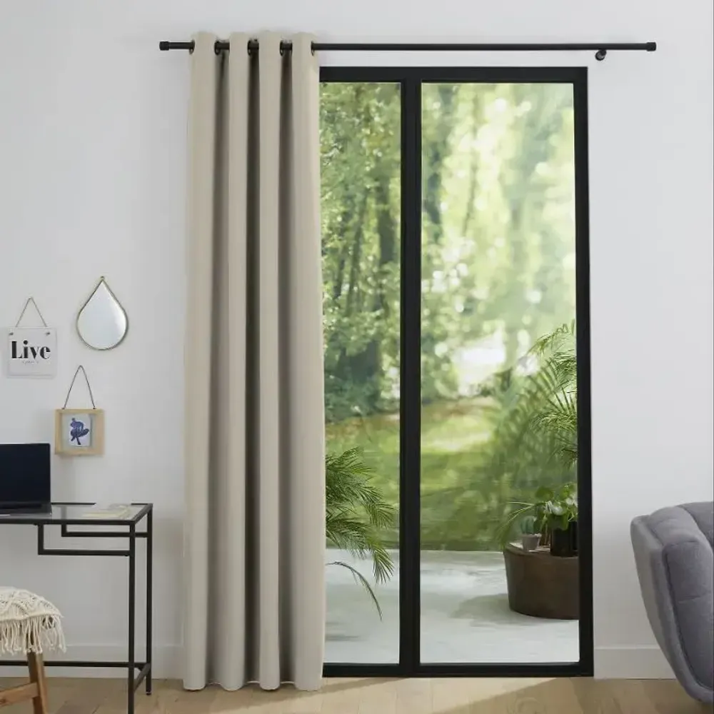 Curtains and window coverings - Blackout Curtain 140 x 260 cm Sand - COTON PUR