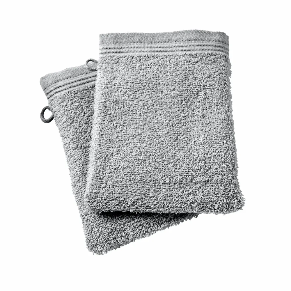 Other bath linens - Set of 2 "Spa" Wash Gloves 100% Cotton 15 x 21 cm Pearl - COTON PUR