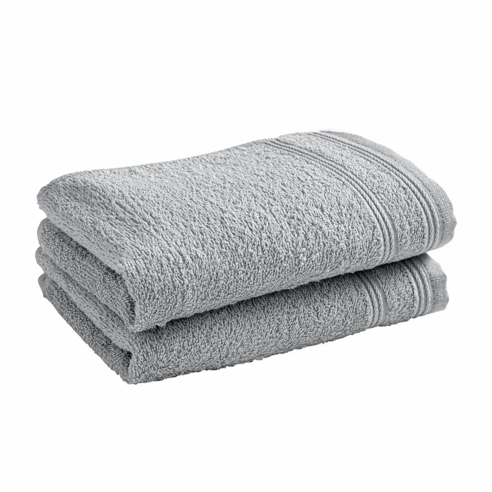 Bath towels - Set of 2 Terry Guest Towels 100% Cotton "Spa" 30 x 50 cm Pearl - COTON PUR