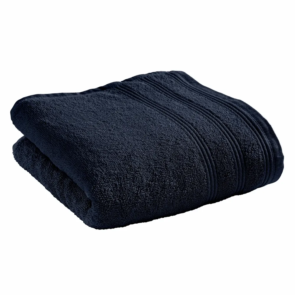 Serviettes de bain - Serviette de Toilette "Spa" 100% Coton 50 x 100 cm Bleu Nuit - COTON PUR