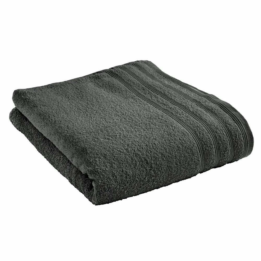 Bath towels - "Spa" Bath Sheet 100% Cotton 90 x 150 cm Slate - COTON PUR
