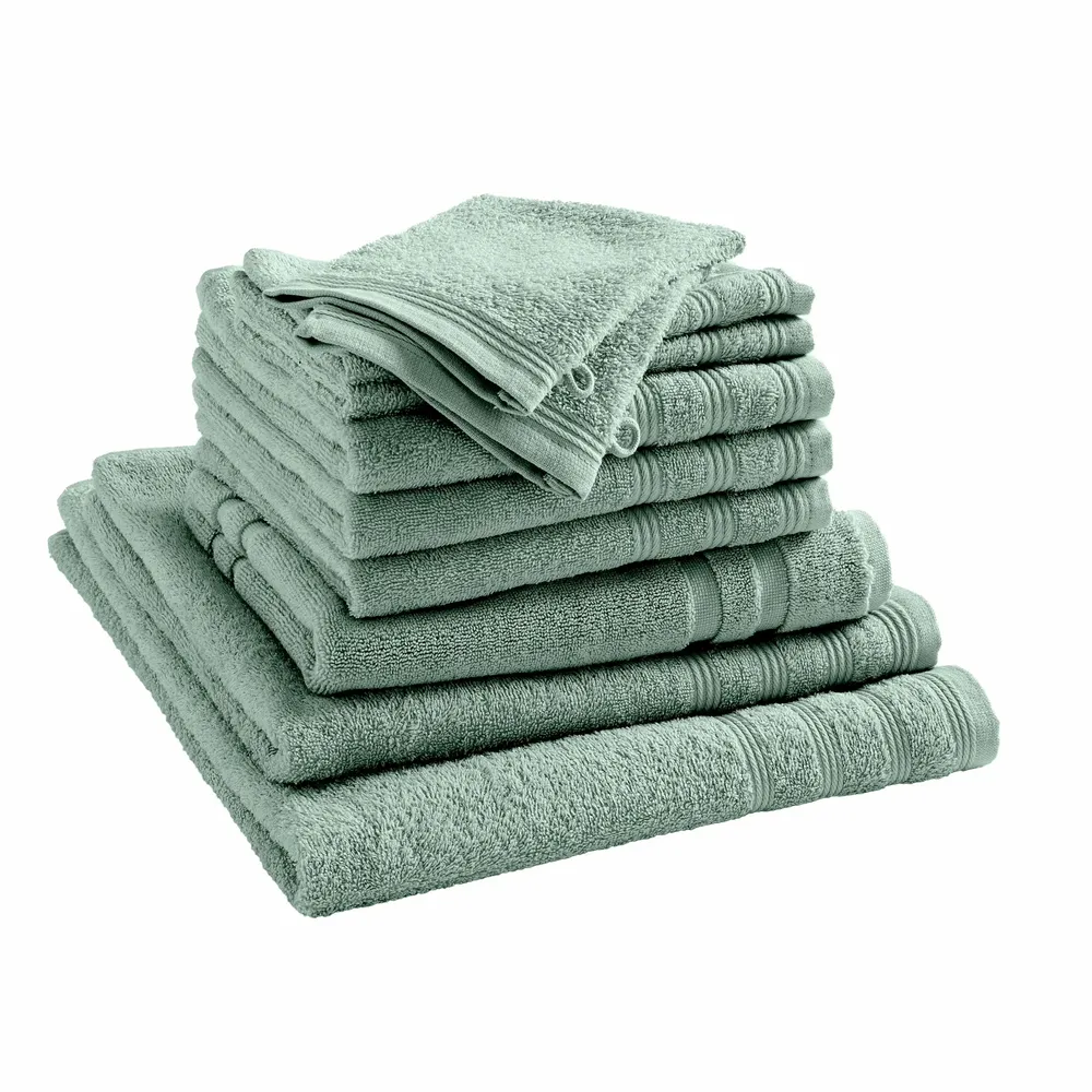Other bath linens - 10-Piece "Spa" Sponge Pack 100% Cotton Mint - COTON PUR