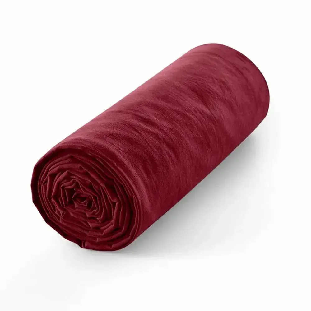 Linge de lit - Drap housse 100% Coton 90 x 190 cm Grenat - COTON PUR