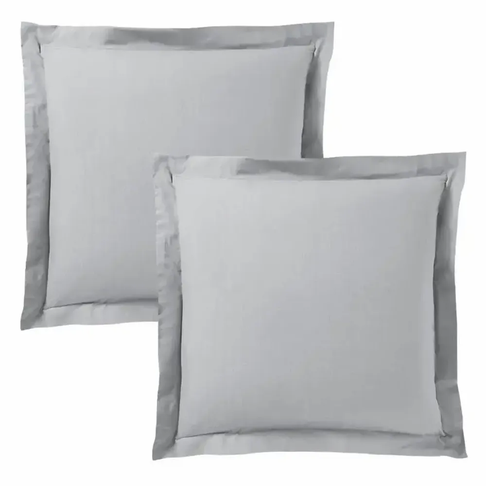 Bed linens - 100% Cotton Pillowcase Flat Ruffle Quilted 63 x 63 cm Cloud - COTON PUR