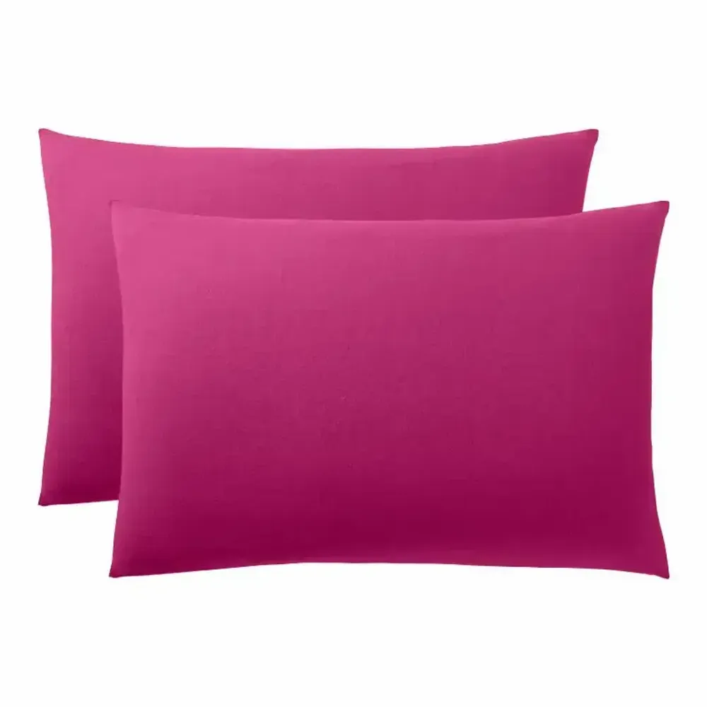 Bed linens - 100% Cotton Pillowcase 50 x 70 cm Magenta - COTON PUR