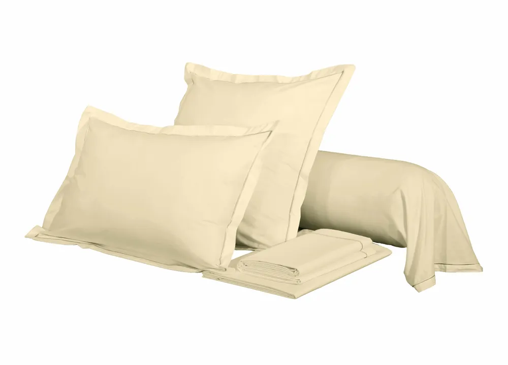 Bed linens - Percale Bolster Case 45 x 185 cm Pure Combed Long Staple Cotton 80 Thread Count/cm² Ivory - COTON PUR