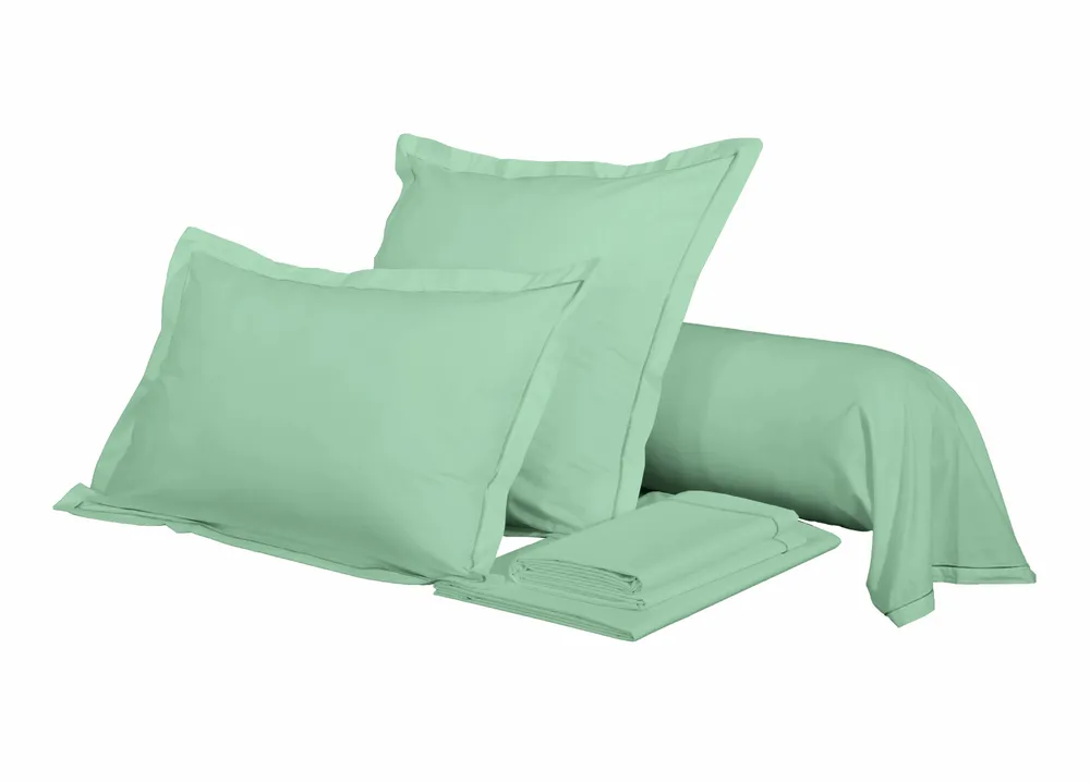 Bed linens - Percale Bolster Case 45 x 185 cm Pure Combed Long Staple Cotton 80 Thread Count Celadon - COTON PUR