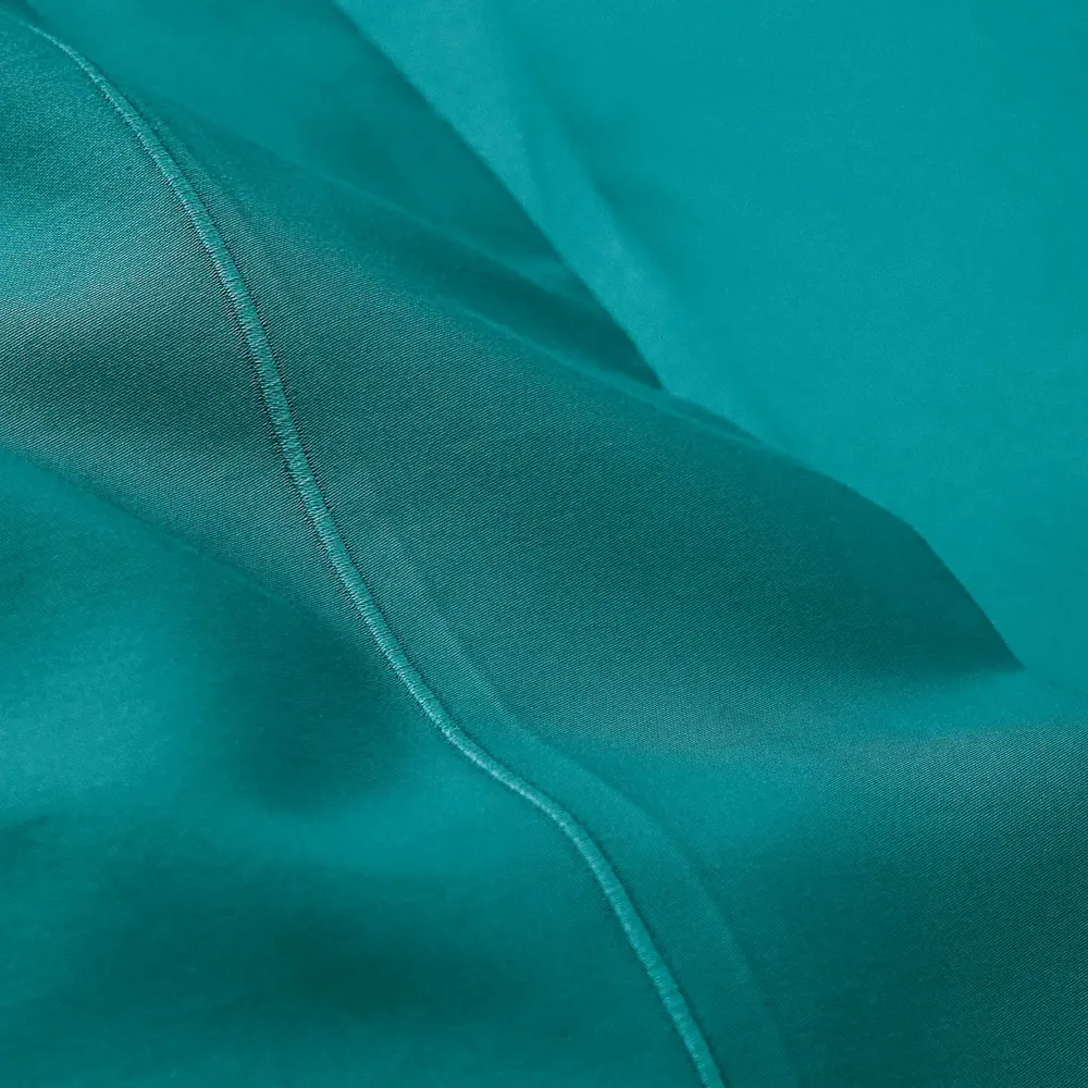 Bed linens - Percale Flat Sheet 240 x 300 cm Pure Combed Long Fiber Cotton 80 Threads/cm² Peacock - COTON PUR