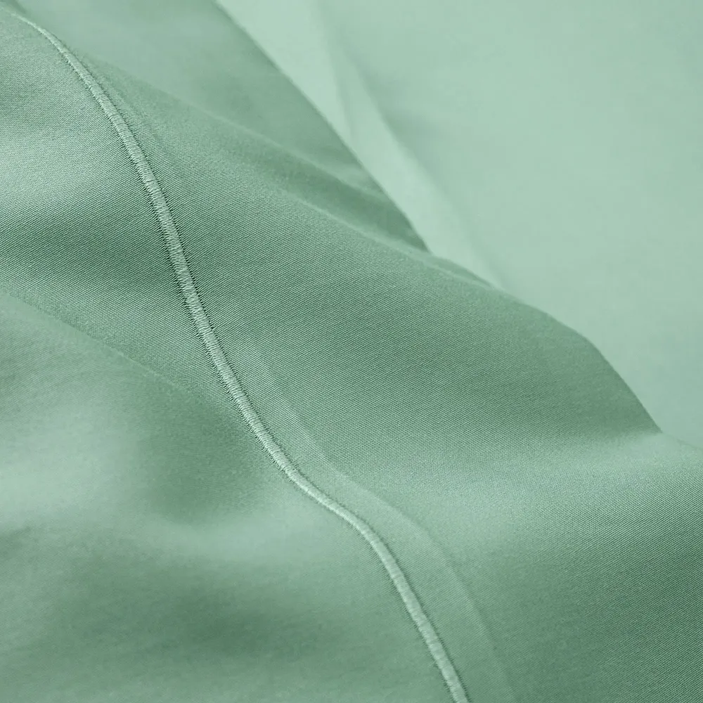 Linge de lit - Drap Plat Percale 240 x 300 cm Pur Coton Peigné Longues Fibres 80 Fils/cm² Celadon - COTON PUR