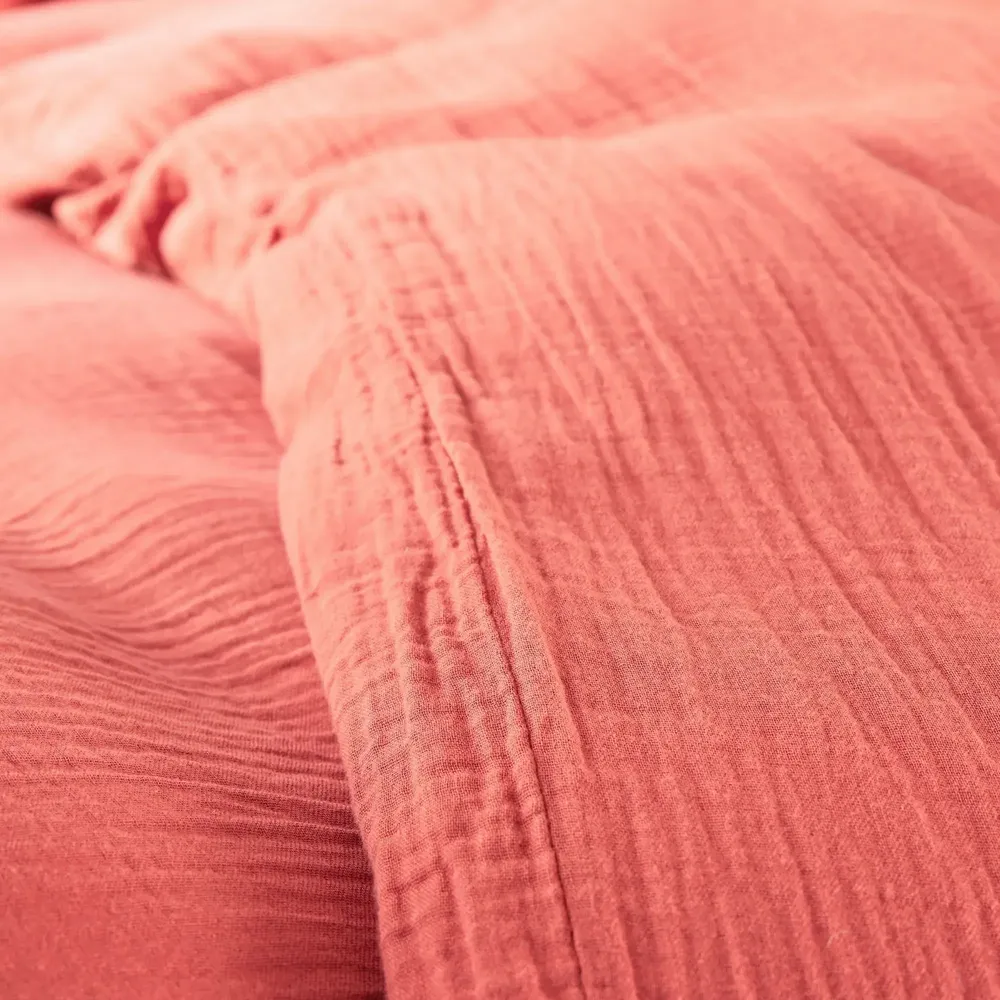 Bed linens - Cotton Gauze Duvet Set 140 x 200 cm + 1 Pillowcase 65 x 65 cm Blush - COTON PUR