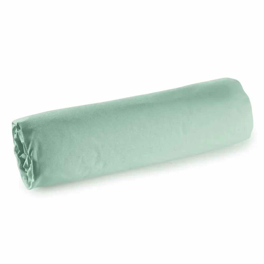 Bed linens - Percale Fitted Sheet 160 x 200 cm Pure Combed Long Fiber Cotton 80 Threads/cm² Celadon - COTON PUR