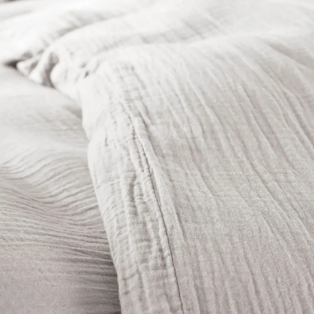 Bed linens - Complete 4 Piece Duvet Cover Pack Cotton Gauze 240 x 220 cm Dh 140 Pearl - COTON PUR