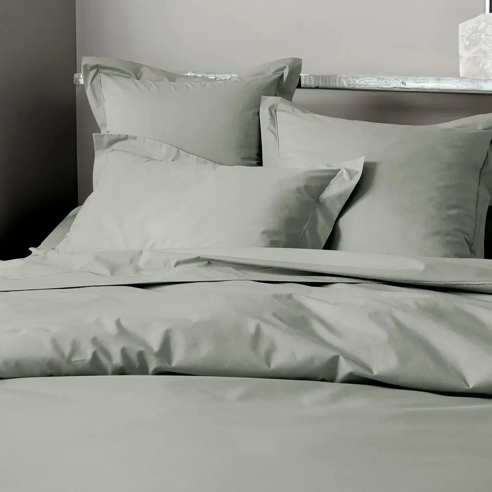Bed linens - Percale Duvet Cover 260 x 240 cm Pure Combed Long Staple Cotton 80 Thread Count/cm² Slate - COTON PUR