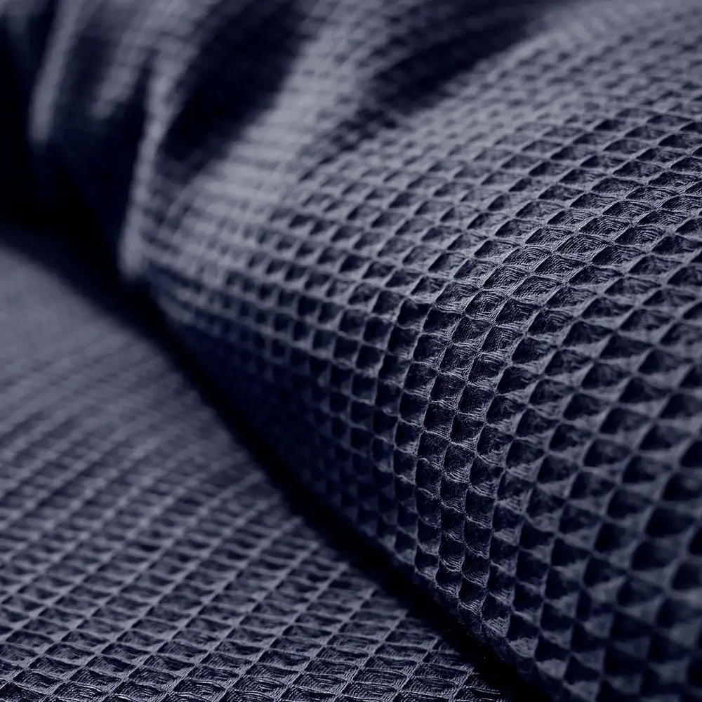 Linge de lit - Parure de couette 140x200cm + 1 taie d'oreiller 65X65cm nid d'abeille Orage - COTON PUR