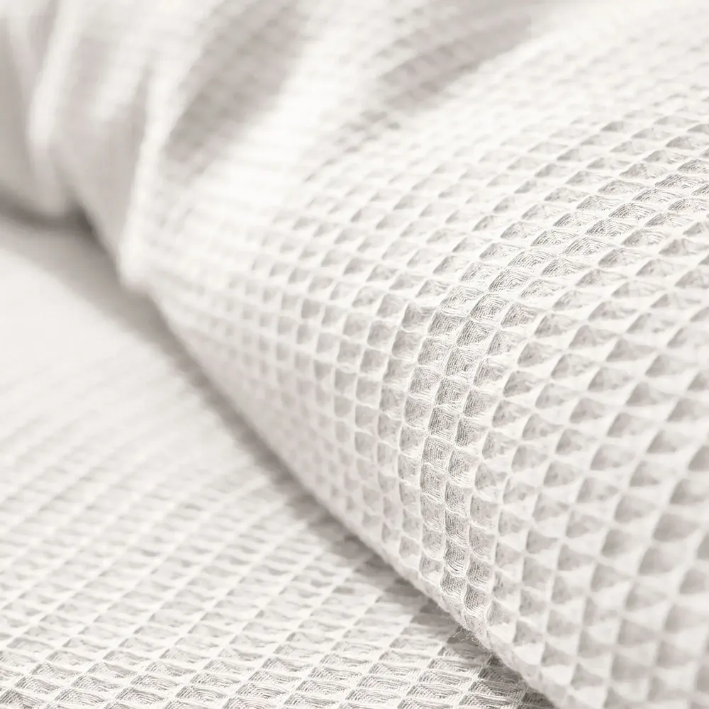 Bed linens - Duvet set 240x220cm + 2 pillowcases 65X65cm honeycomb Snow - COTON PUR