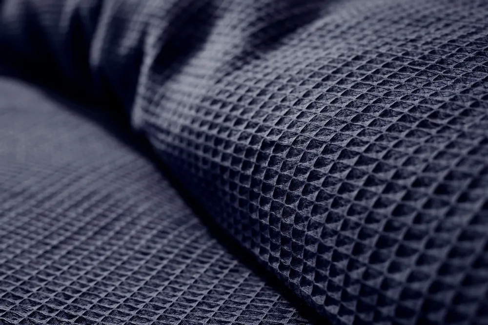 Linge de lit - Parure de couette 260x240cm + 2 taies d'oreiller 65X65cm nid d'abeille Orage - COTON PUR