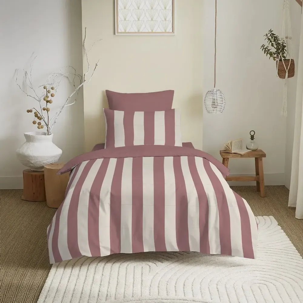 Bed linens - Complete Pack Printed Duvet Cover 140 x 200 cm - Fitted Sheet 90 x 190 cm - 100% Cotton 57 Threads - COTON PUR