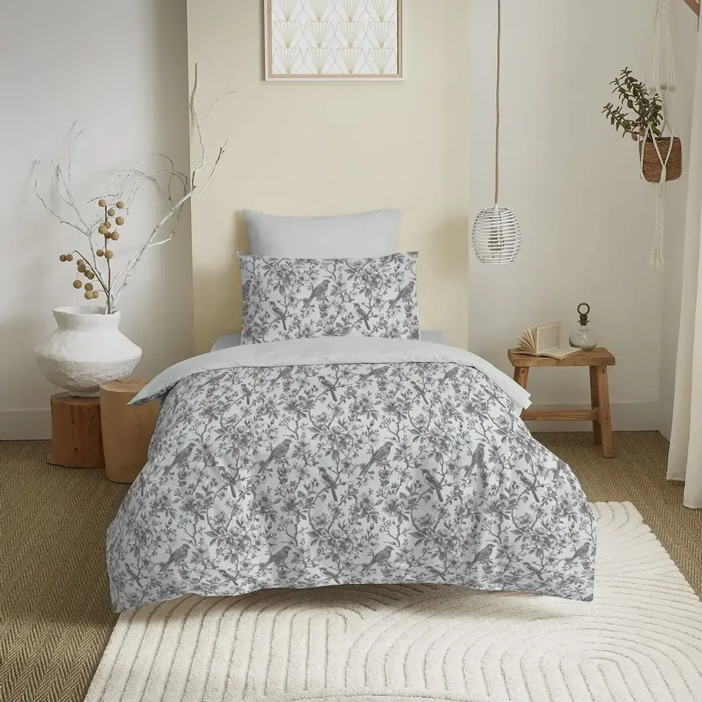 Bed linens - Complete Pack Printed Duvet Cover 140 x 200 cm - Fitted Sheet 90 x 190 cm - 100% Cotton 57 Threads - COTON PUR
