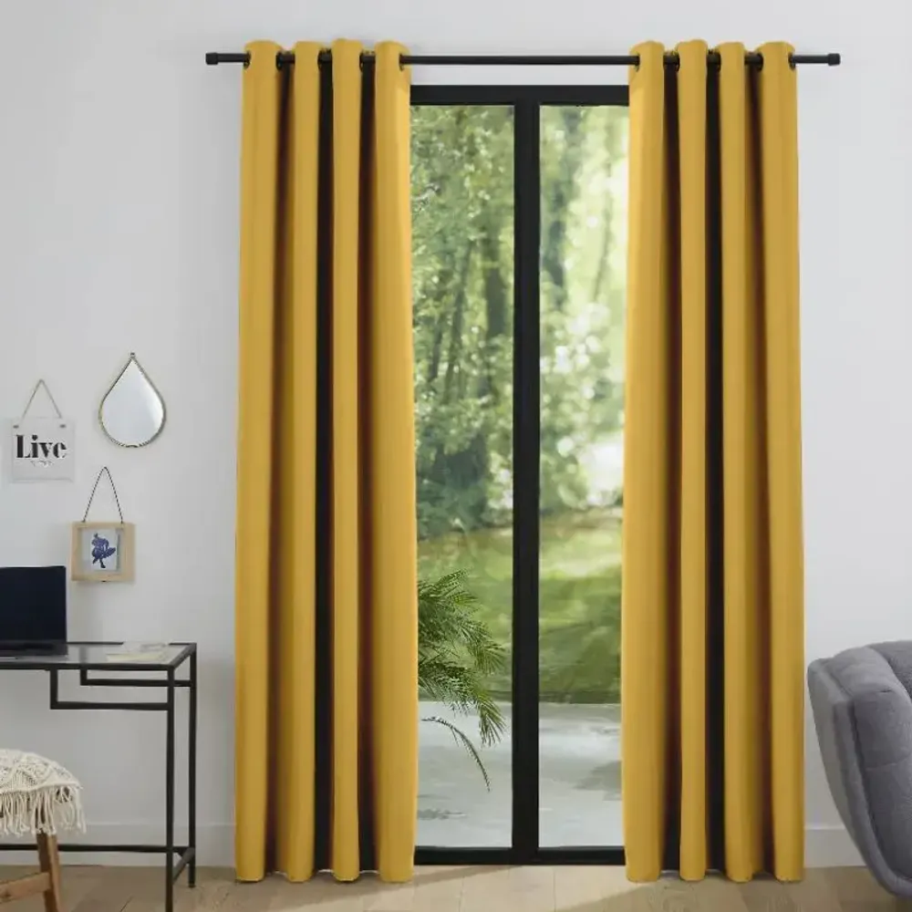Curtains and window coverings - Blackout Curtain 140 x 260 cm Honey - COTON PUR