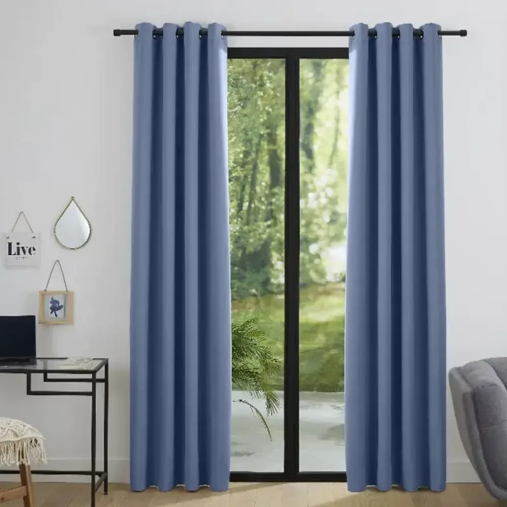 Curtains and window coverings - Blackout Curtain 140 x 260 cm Cornflower - COTON PUR