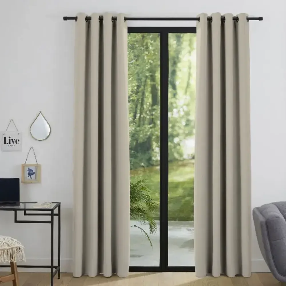Curtains and window coverings - Blackout Curtain 140 x 260 cm Sand - COTON PUR