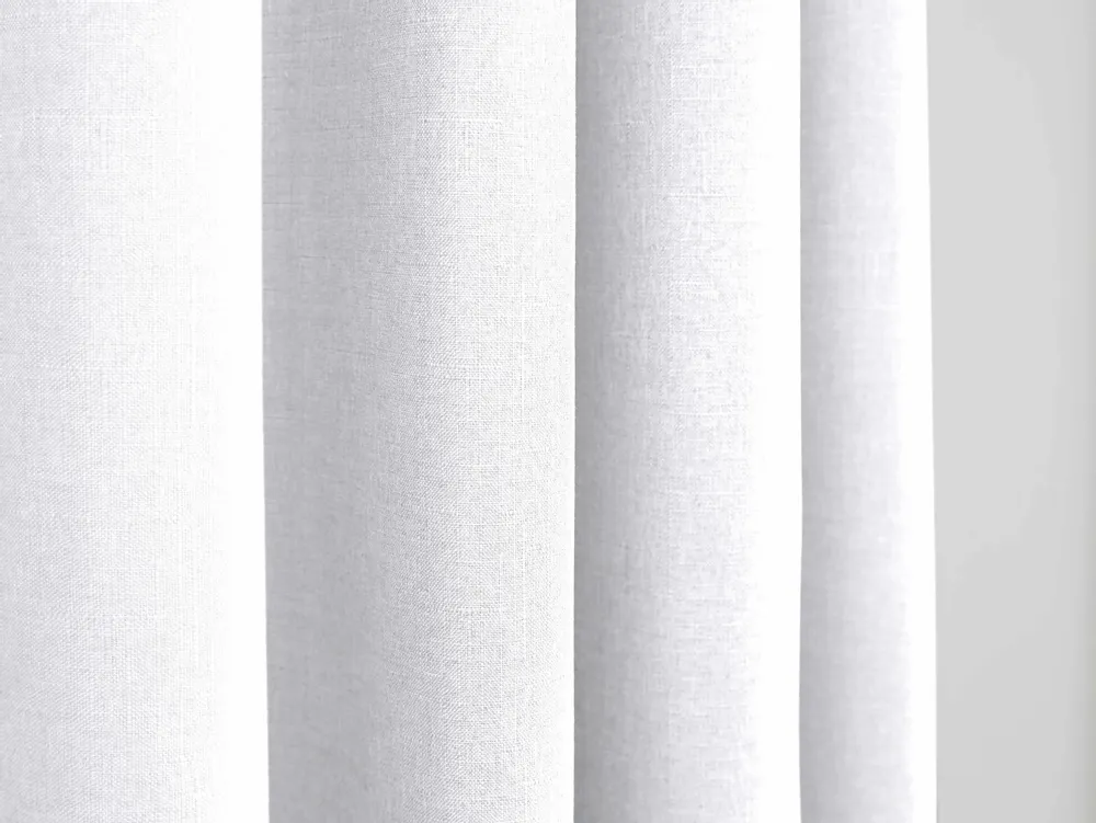Curtains and window coverings - Pair of "Linen Effect" Eyelet Curtains 140 x 260 cm Moonlight deco Snow - COTON PUR